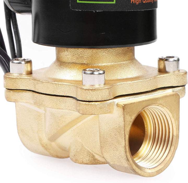 U.S. Solid 3/4" G 24V DC Messing Magnetventil Direktgesteuert für Wasser Luft Gas Öl NC Brass Soleno