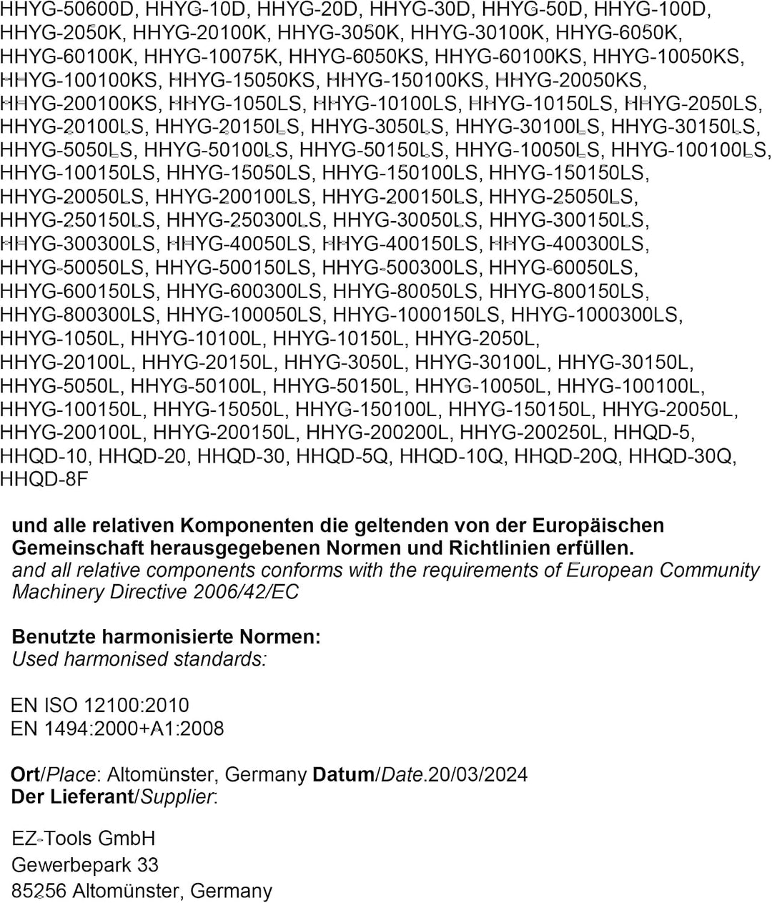 Einzelwirkender Hydraulikzylinder (10 Ton, 50 mm) (YG-1050)