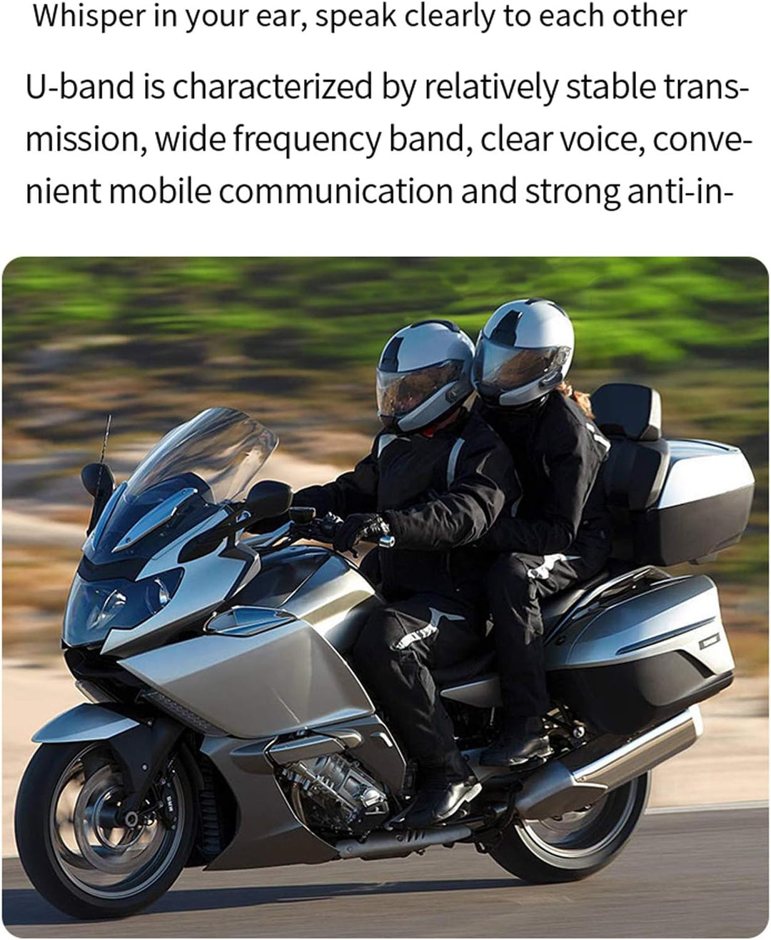 ACAGALA Motorcycle BT Intercom with Helmet BT Headset Waterproof Universal Communication System for