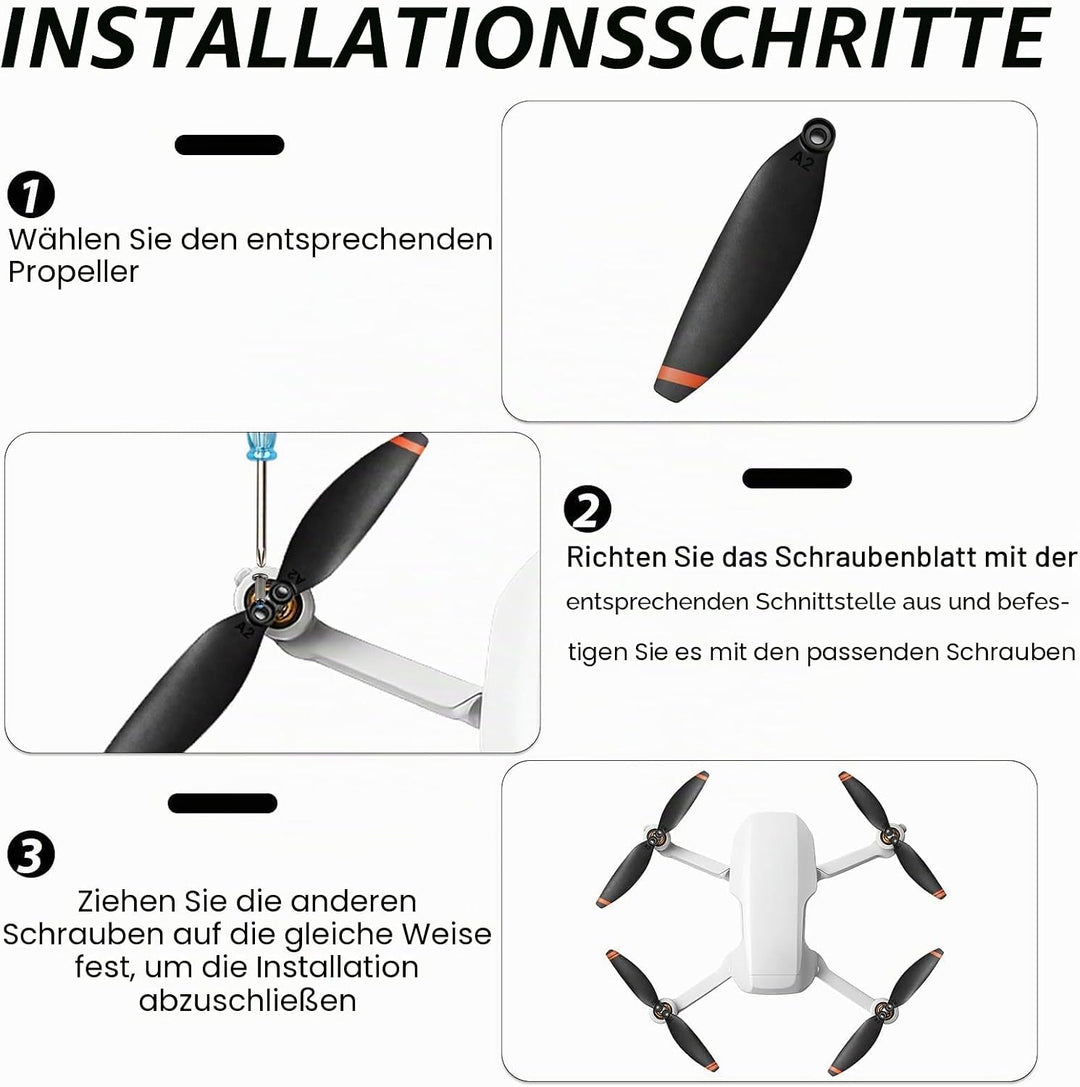 24 Pcs Propeller für DJI Mini 4K, Mini 2 SE/ 2/ SE Ersatzpropeller Set 4726FM Geräuscharm Luftschrau