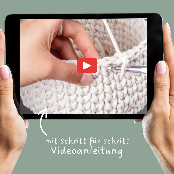 LIDAM 2 Körbe häkeln aus Baumwollgarn| Häkelset für Anfänger +Videoanleitung | Baumwollstrickschlauc
