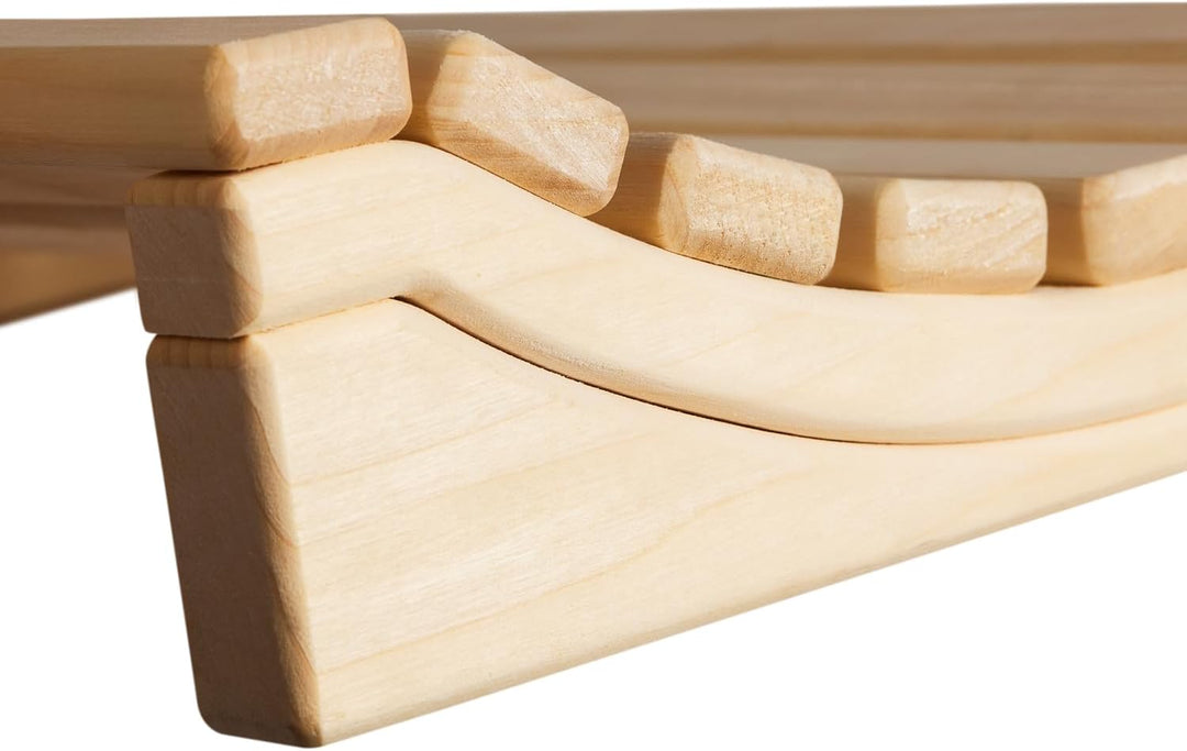 SUNNYDEALS Holz Sauna-Kopfstütze | ergonomische Sauna Kopflehne aus Espenholz | wellenförmiges Sauna