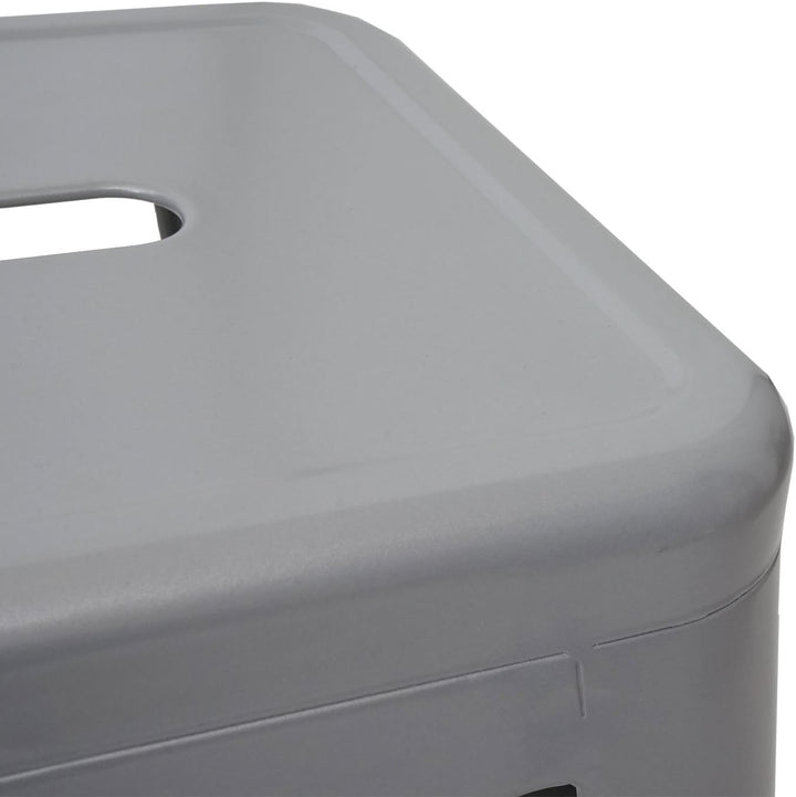 Mendler 4er-Set Barhocker HWC-A73, Barstuhl Tresenhocker, Metall Industriedesign stapelbar - grau, G