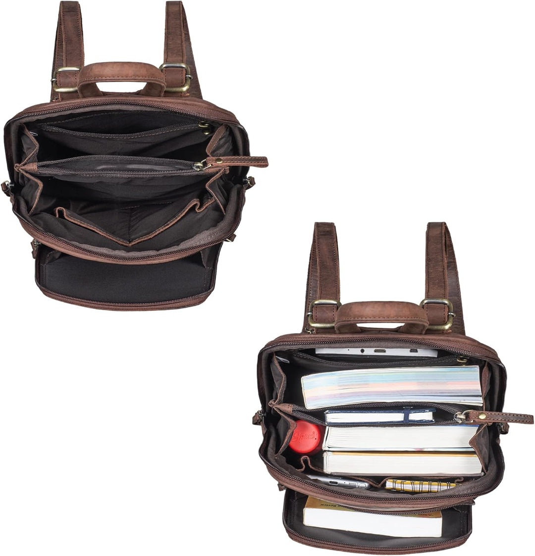 STILORD 'Martha' Lederrucksack Frauen Vintage Daypack Damen Rucksack Elegant und Modern für City Aus