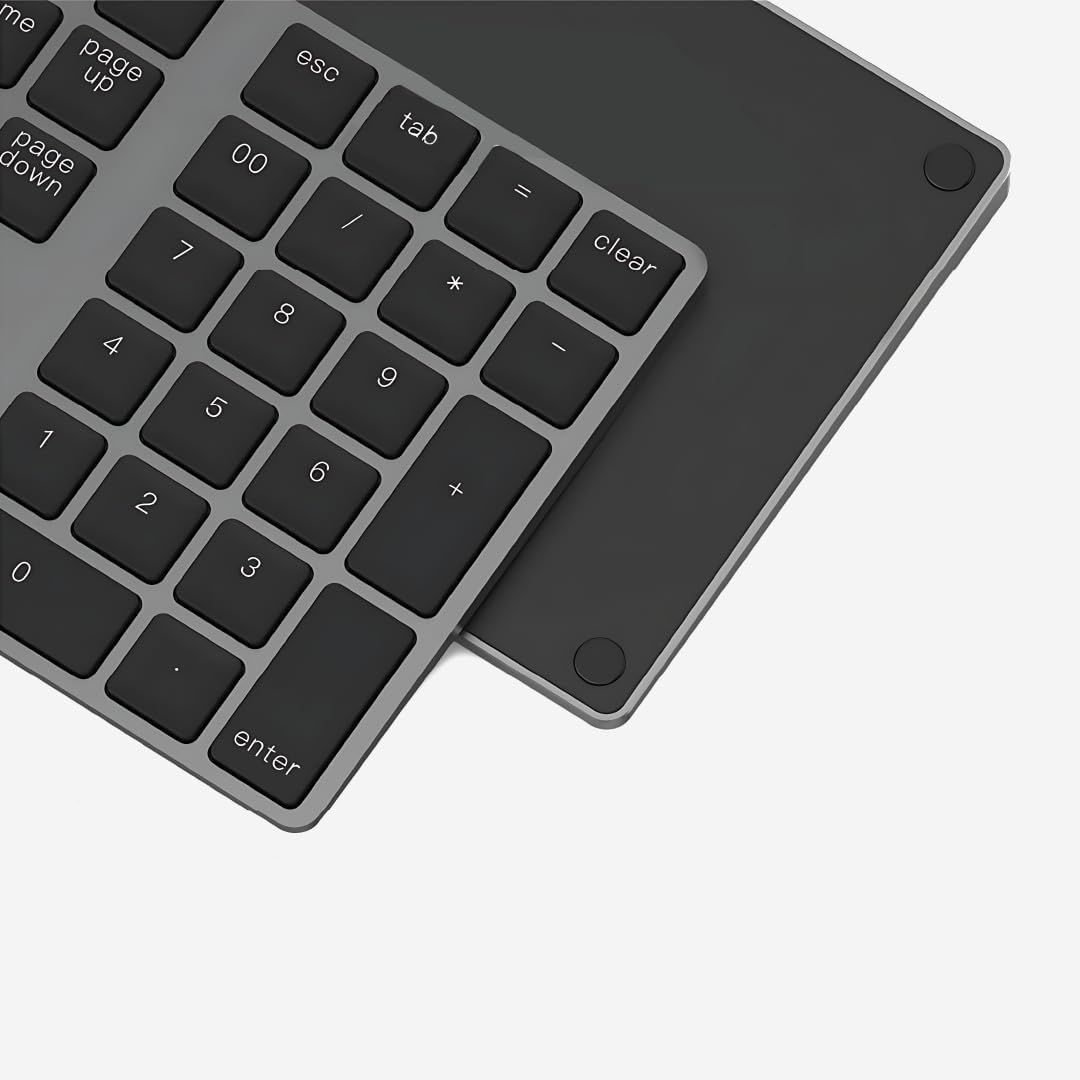 USB-C Bluetooth Numerische Ziffernblock – Kabelloses NumPad, Wiederaufladbare Numerische Tastatur fü