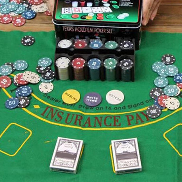 Poker-Chips, 200 Stück, Texas Hold'em Chips, 200 Stück, multifunktional, verschleissfestes Design, p
