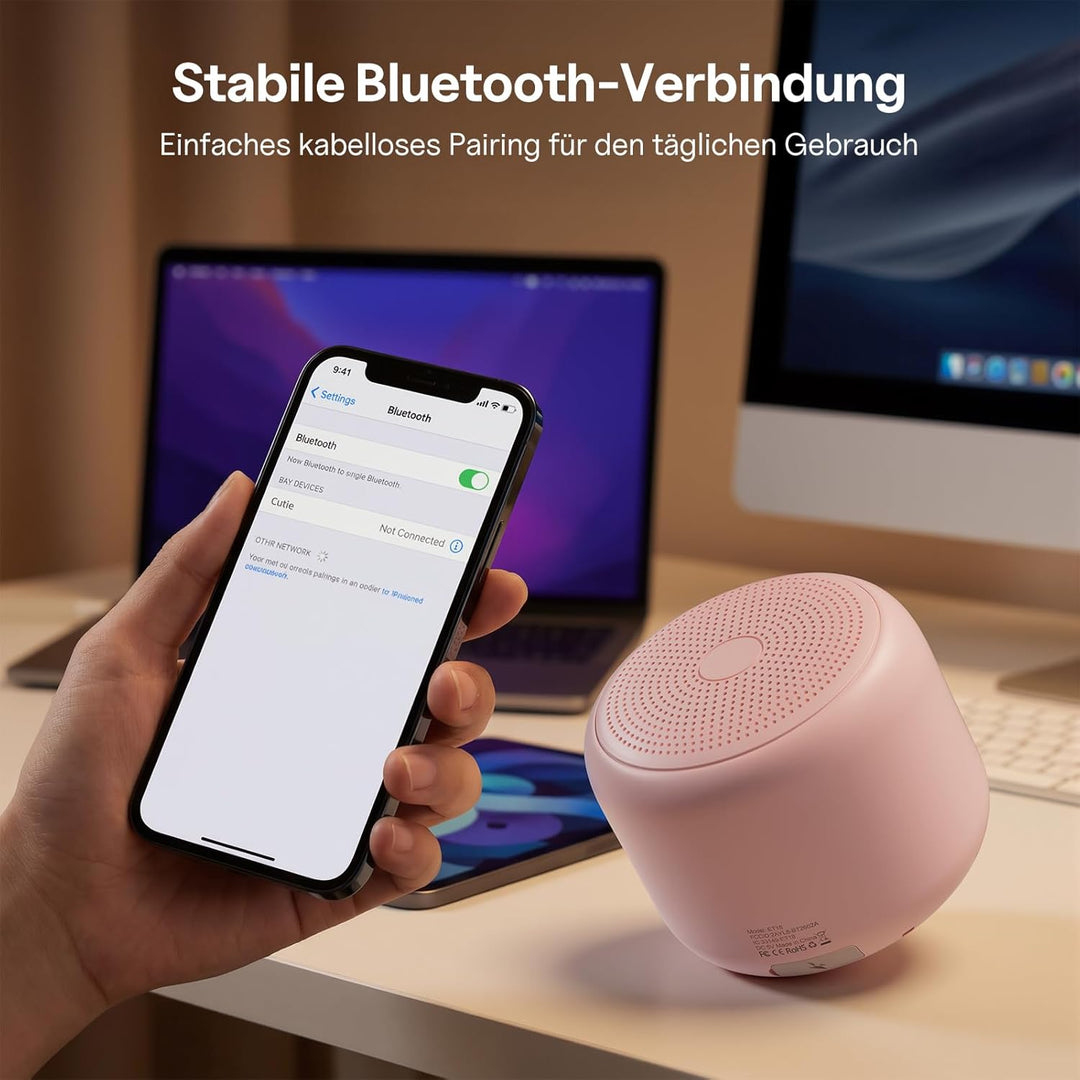 Bobtot Tragbarer Bluetooth-Lautsprecher, kabelloser wasserdichter Lautsprecher mit lautem Stereo-Sou