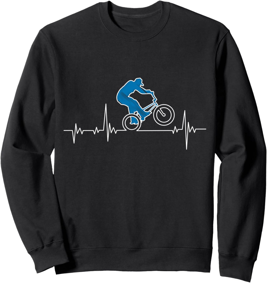 BMX Fahrrad Stunt Heartbeat - BMX Radfahrer Sweatshirt