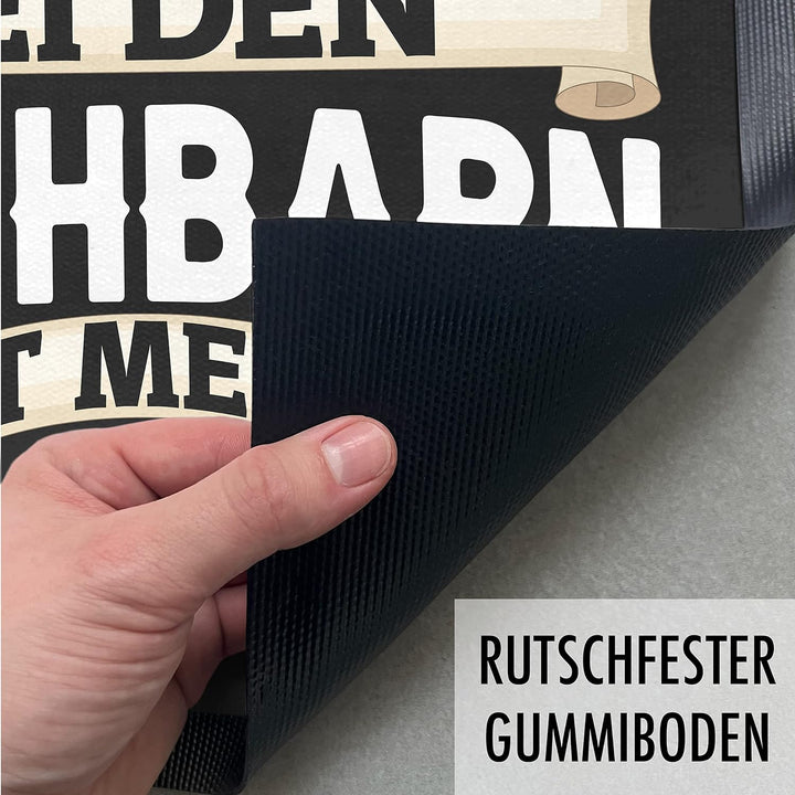 Trendation - Bei Den Nachbarn Ist Mehr Zu Holen Lustige Fussmatte mit Spruch 60x40 cm