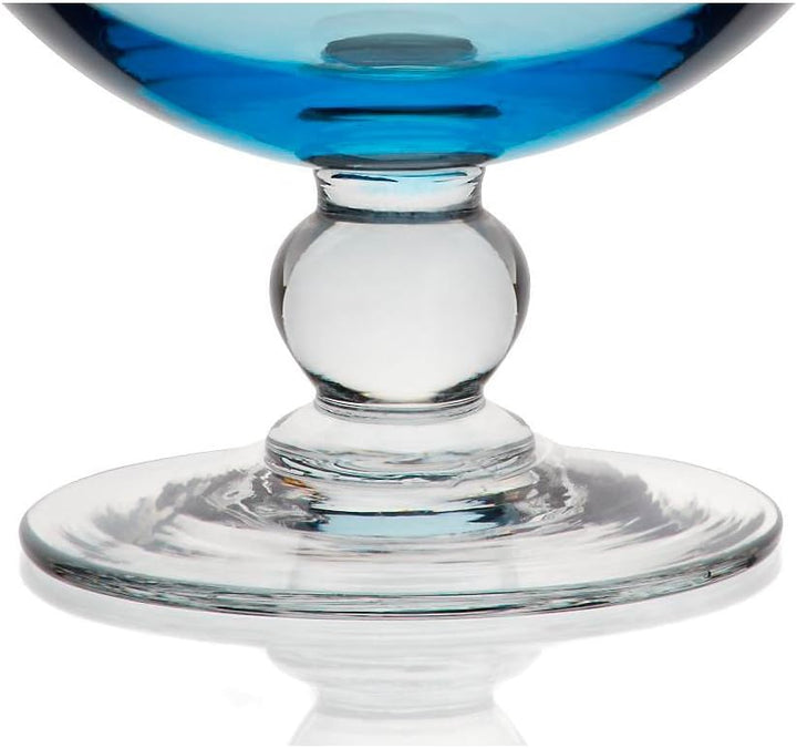 CRISTALICA Eisschale Eisbecher Dessertschale 6er-Set aquablau Piccolo Colori 280ml Gelato