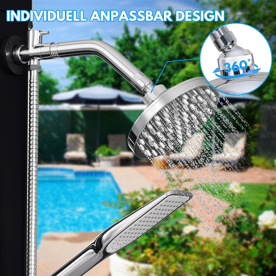 Eulenke solardusche Garten 60 Liter | 226 cm | gartendusche solar | warmes Wasser max. 60 °C | ausse