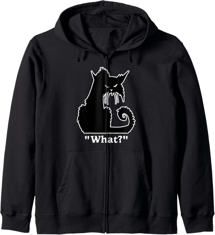 lustiges Katze What T-Shirt Kapuzenjacke