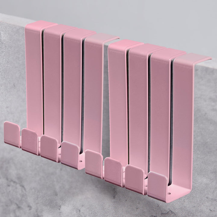 DEKAZIA® 8 Türhaken Kinderzimmer rosa | Türgarderobe Kinder | Türhaken zum Einhängen | Kleiderhaken