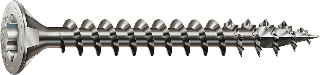 SPAX Universalschraube aus Edelstahl rostfrei A2, 6,0 x 80 mm, 100 Stück, T-STAR plus, Senkkopf, Vol