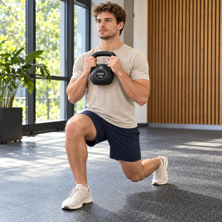 trenas Basic Kettlebell aus Kunststoff | 2 kg bis 20 kg | Kugelgewicht | Kugelhantel | Gewichtstrain