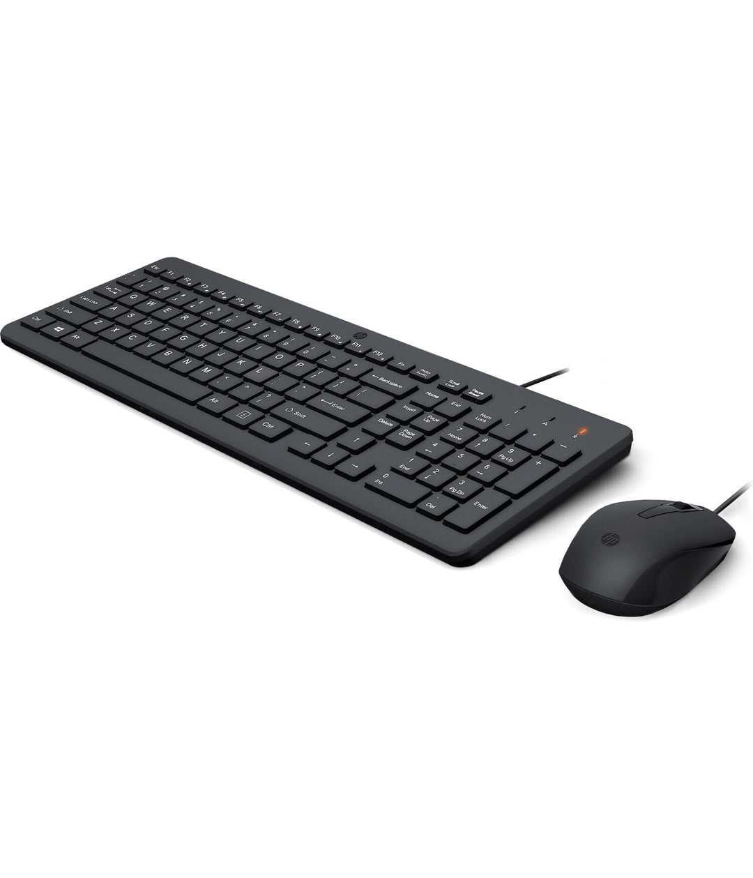 HP 150 kabelgebundene Tastatur und Maus – (1600 DPI, LED-Anzeige, USB-A-Anschluss, 12 Tastenkombinat
