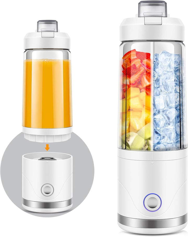 Tragbarer Mixer und Smoothie Maker to go, 650ml Abnehmbarer Behälter, 4000mAh Kabellos & Wiederaufla