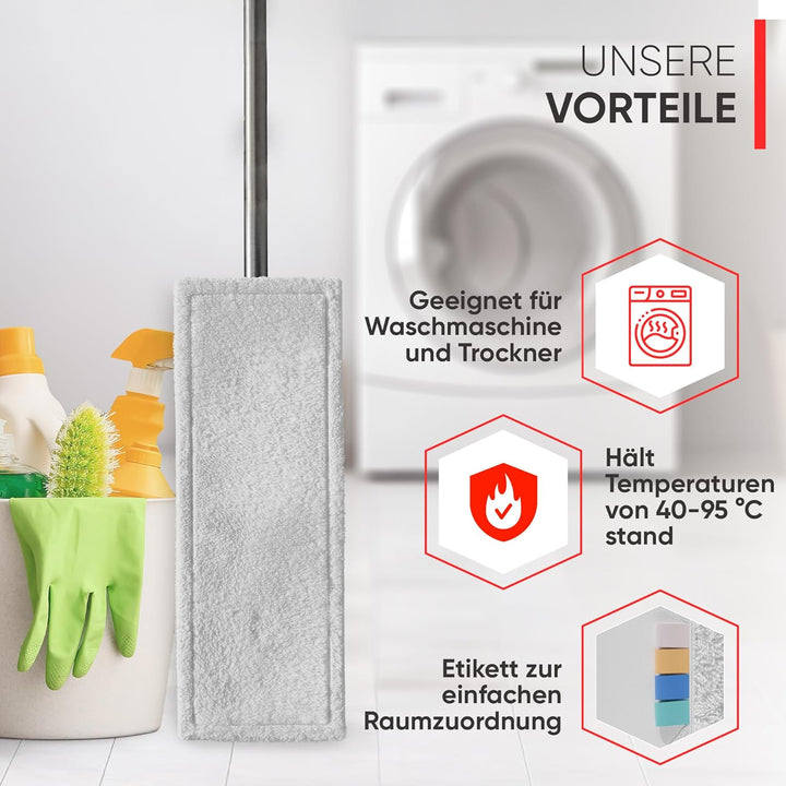 Wischmopp Bezug für verschüttete Flüssigkeiten - Bodenwischer, Wischbezug von WOWtowelz – 40 cm Vari
