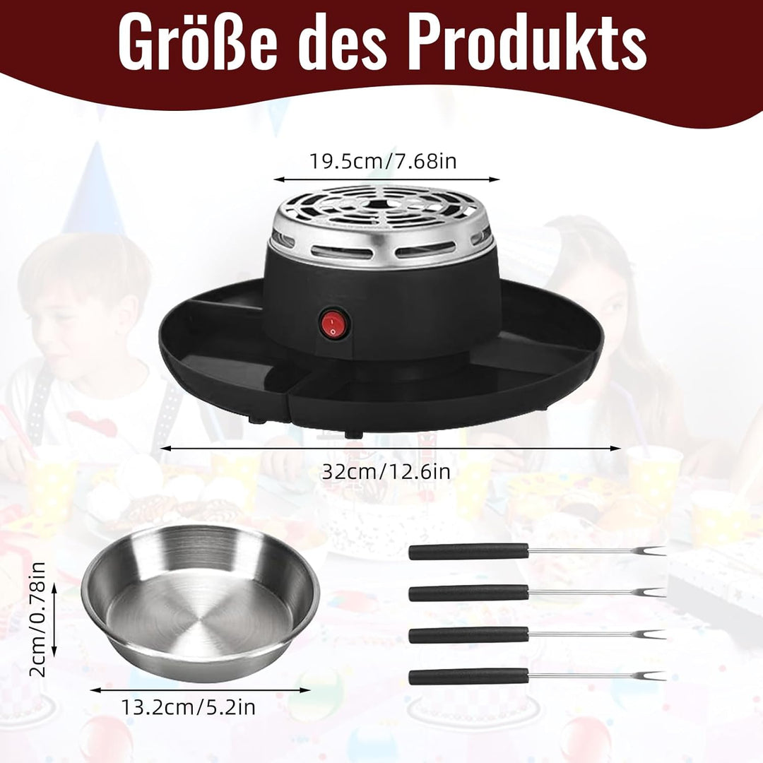 2-in-1 S'Mores Maker & Schokoladenfondue-Set, Elektrischer Marshmallow-Röster mit Temperaturregelung