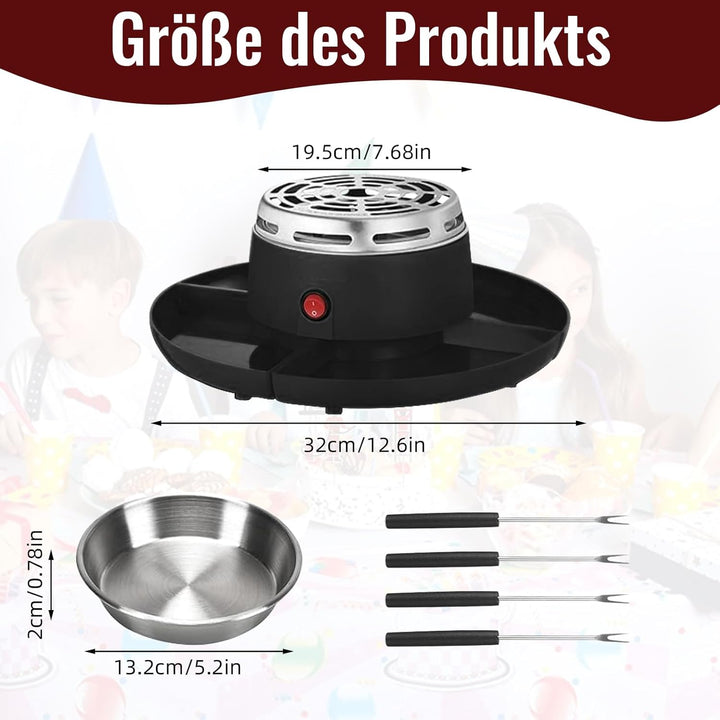 2-in-1 S'Mores Maker & Schokoladenfondue-Set, Elektrischer Marshmallow-Röster mit Temperaturregelung