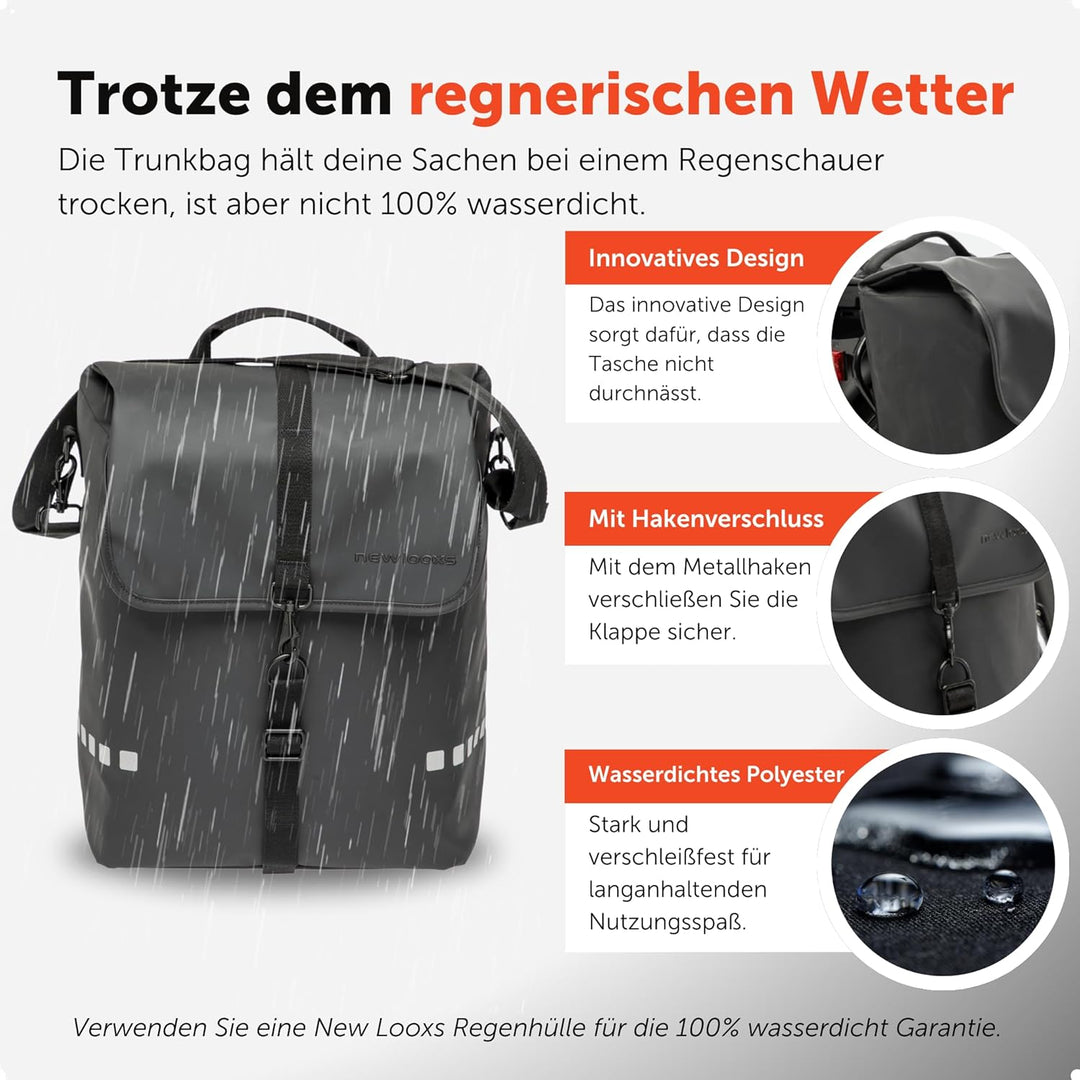 New Looxs Odense Single Enkele Fietstas, Black, 17,5 Liter