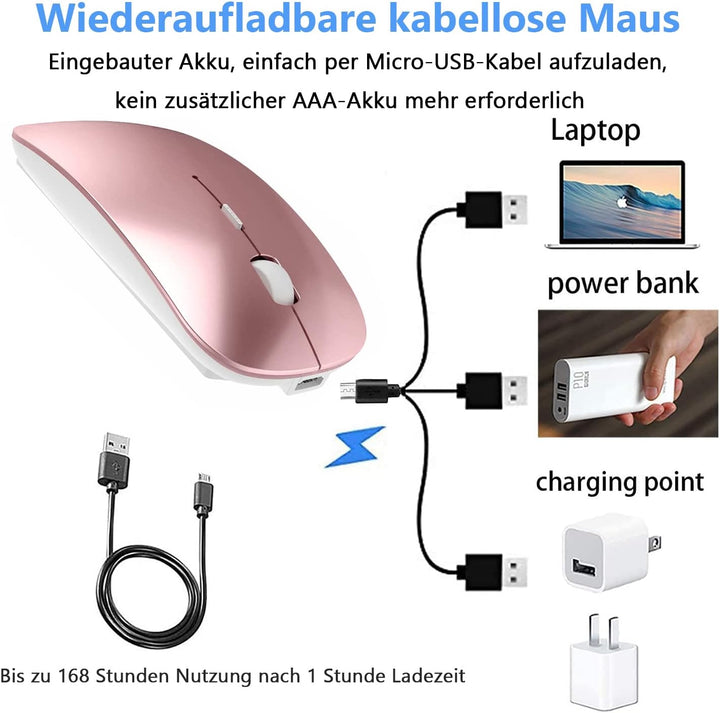 LEAPEST Kabellose Bluetooth Maus für MacBook Pro/Air/Mac/iPad/Laptop/Desktop/Mac/PC/Computer/Telefon