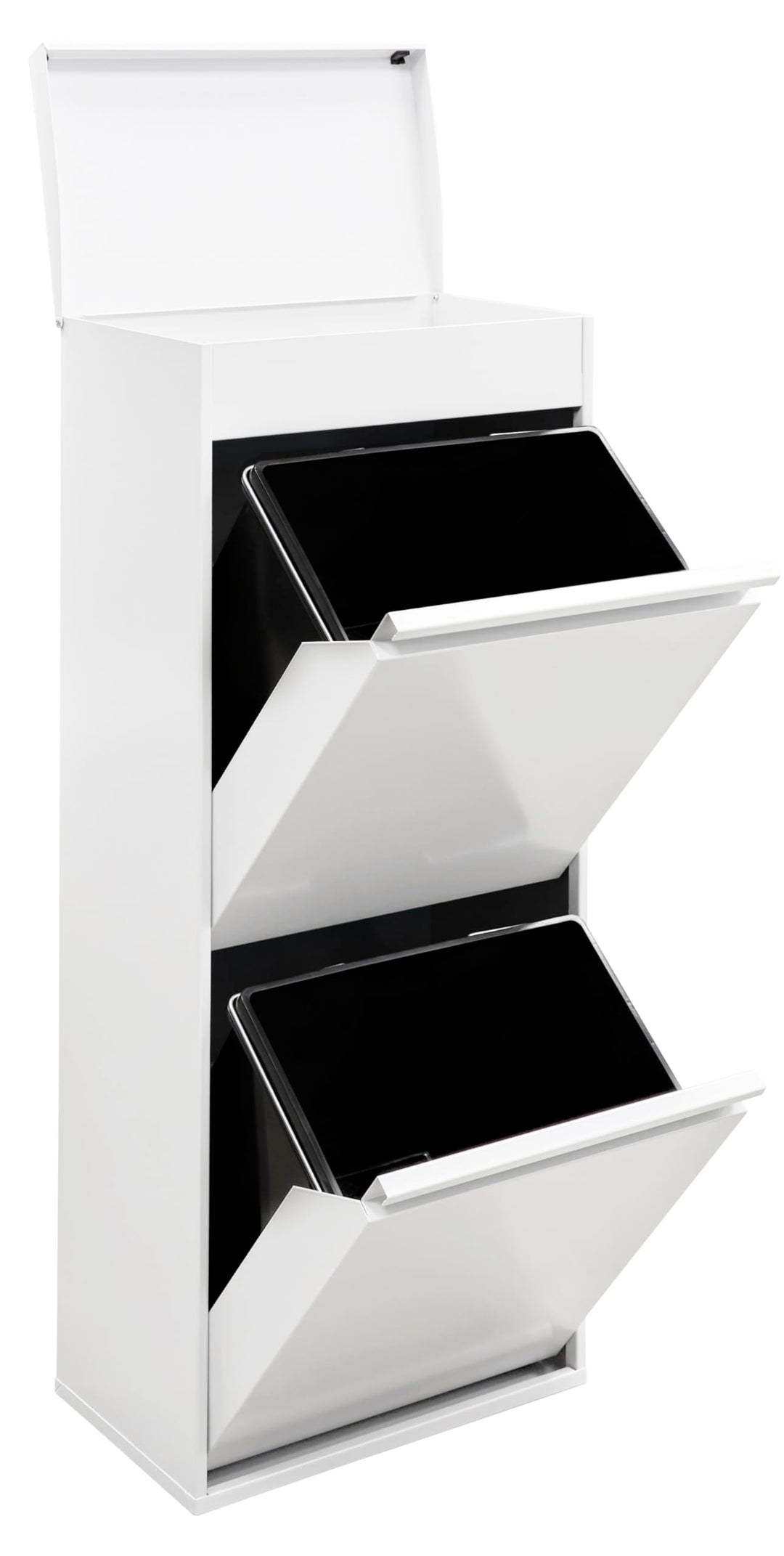 ARREGUI Top CR421-B2 Mülltrennsystem aus Stahl mit Aufbewahrungsbox mit Deckel | 2 Fächer Mülleimer
