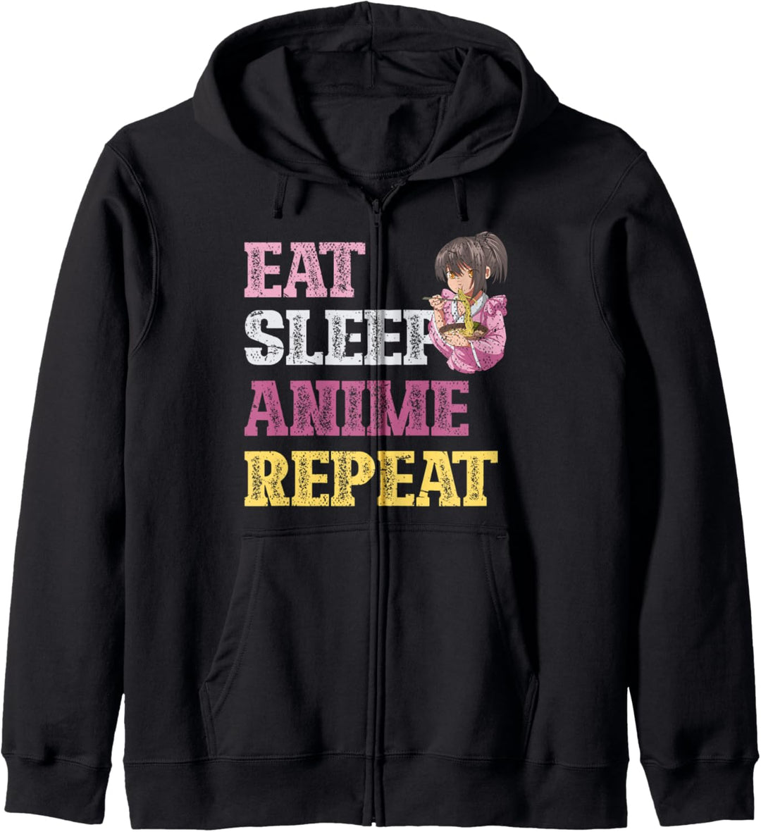 Essen Schlafen Anime Wiederholen Ramen Japan Otaku Anime Kapuzenjacke