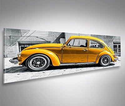 islandburner Bild Bilder auf Leinwand Käfer Kult Auto Beetle Panorama XXL Poster Leinwandbild Wandbi