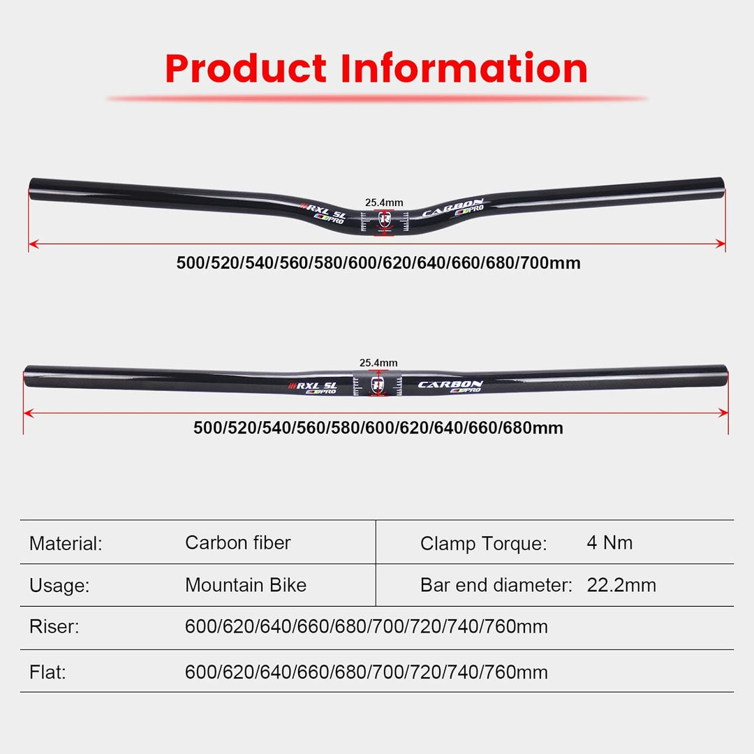 riser lenker mountainbike RXL SL 25.4mm MTB lenker carbon downhill mountainbike lenker 3K glänzend s