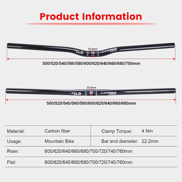 riser lenker mountainbike RXL SL 25.4mm MTB lenker carbon downhill mountainbike lenker 3K glänzend s