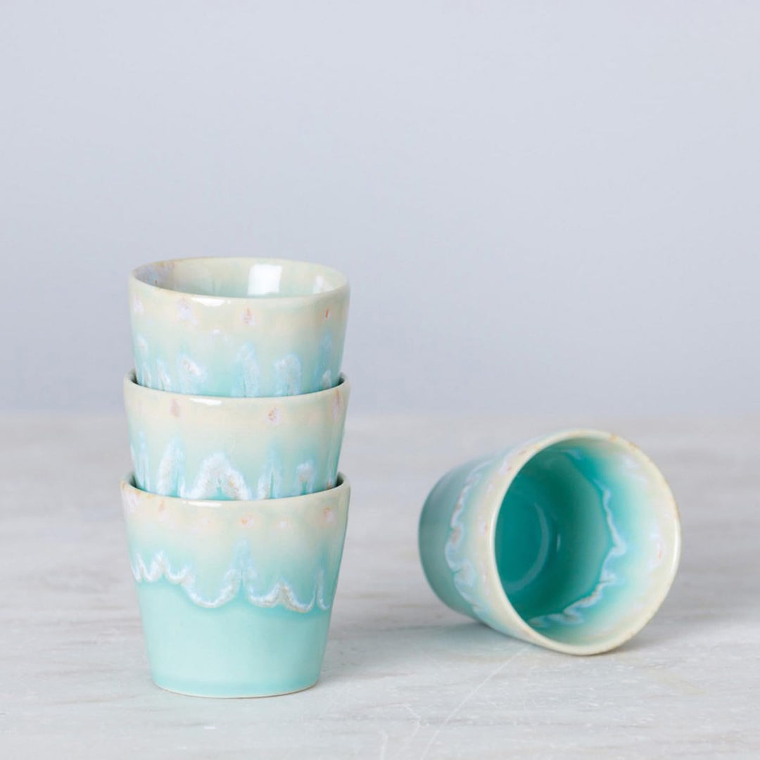 Grestel - Produtos Ceramicos, S.A. Costa Nova »Grespresso« Espresso-Obere, aqua, ø: 67 mm, 6 Stück,