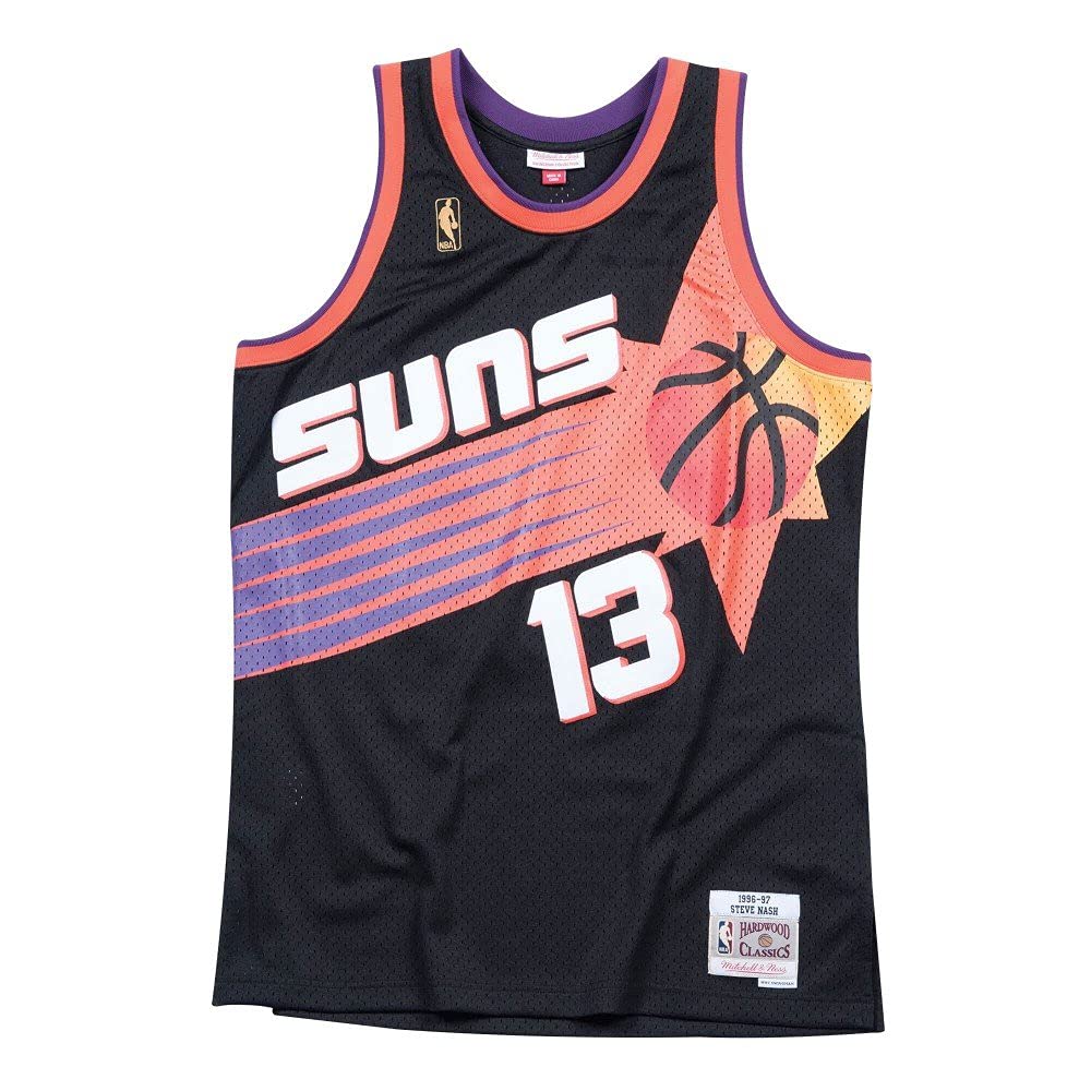 Mitchell & Ness Herren 2.0 P. Suns S. Nash T-Shirt (1er Pack) S Schwarz Orange, S Schwarz Orange