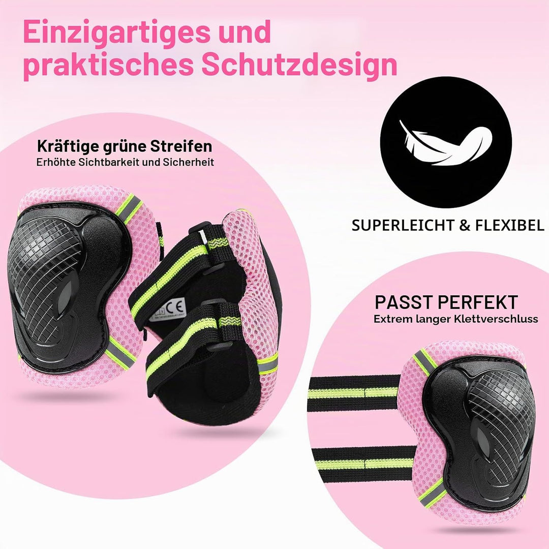 FAYITING Knieschoner Kinder 6-in-1-Set, Schützer Inliner Kinder Geeignet zum Skateboarden, Fahrrad u