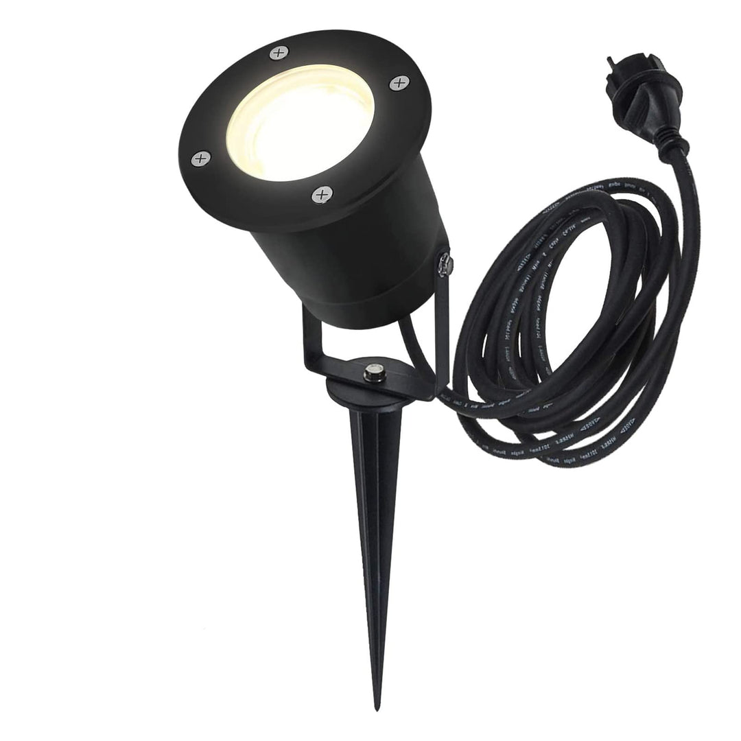 LED Erdspiessleuchte schwarz Aussenstrahler inkl. Montagebügel und Erdspiess schwenkbar Gartenstrahl