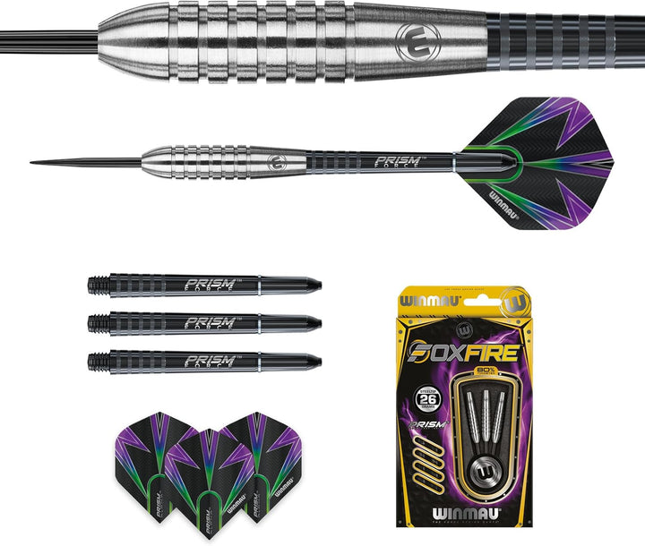 Winmau Foxfire Profi Wolfram Steeltip Dartpfeile Set mit Flights und Schäfte 26 g, 26 g