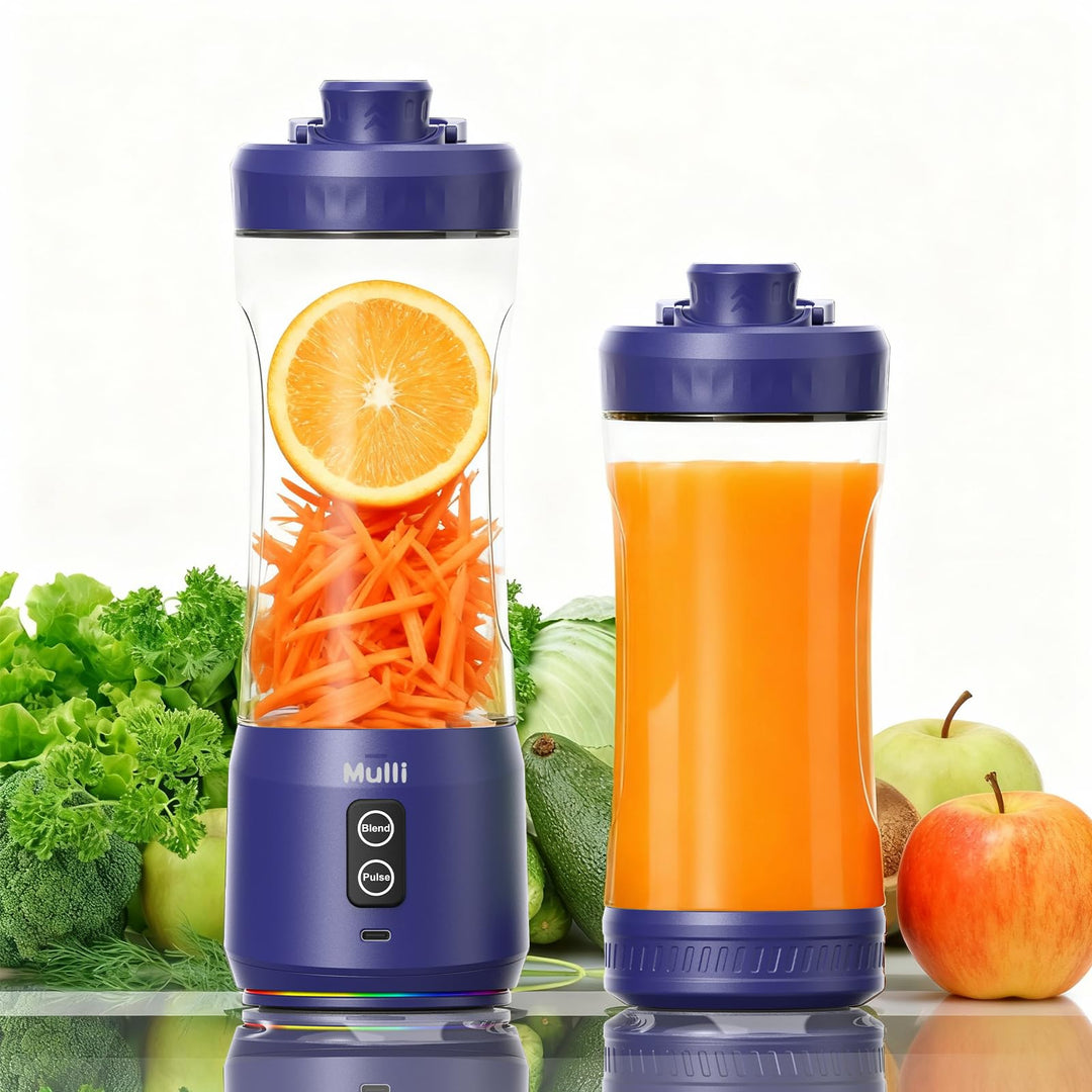 Mulli tragbarer Mixer, kabelloser 600ml Mixbecher für Shakes und Smoothies, persönlicher Mixer, BPA-