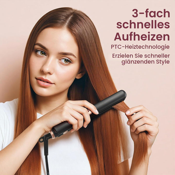 JAETON Mini Glätteisen für kurzes Haar, Mini-Haarglätter Tragbarer Reise Spannungsversorgung, Kerami