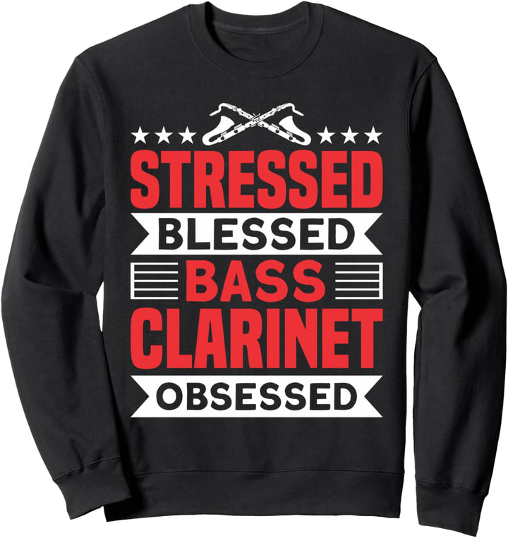 Bassklarinette Bass Spielen Klarinettist Musininstrument Sweatshirt
