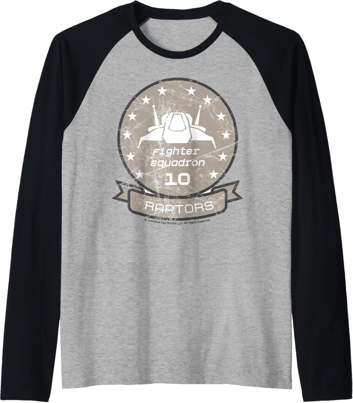 Battlestar Galactica Fighter Squadron 10 Raptors Logo Raglan