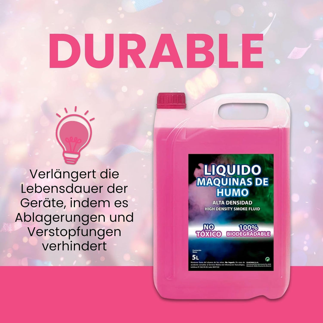 PLANTAWA Nebelfluid 5L | Flüssigkeit für Nebelmaschine mit Hoher Dichte | Ideal für Partys, Hallowee
