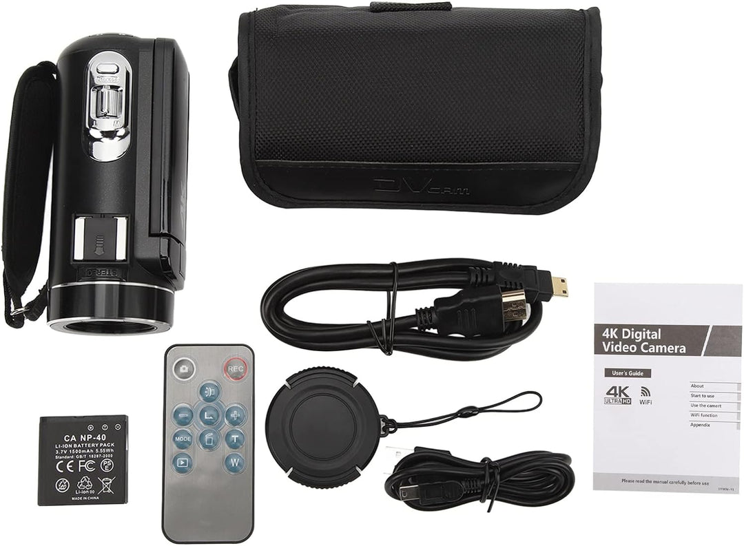 Videokamera-Camcorder, HD 4K-Digitalkamera-Recorder, 48 MP, 18-facher Digitalzoom, 3,0-Zoll-Touchscr