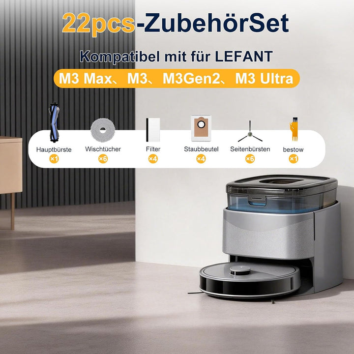 Zubehör für LEFANT M3 Max Staubsauger Ersatzteile 22 Stück