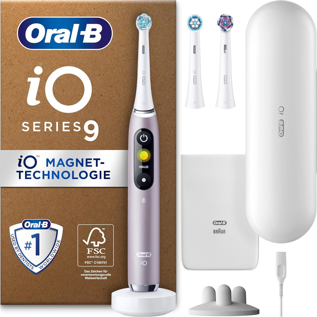 Oral-B iO Series 9 Plus Edition Elektrische Zahnbürste/Electric Toothbrush, PLUS 3 Aufsteckbürsten,
