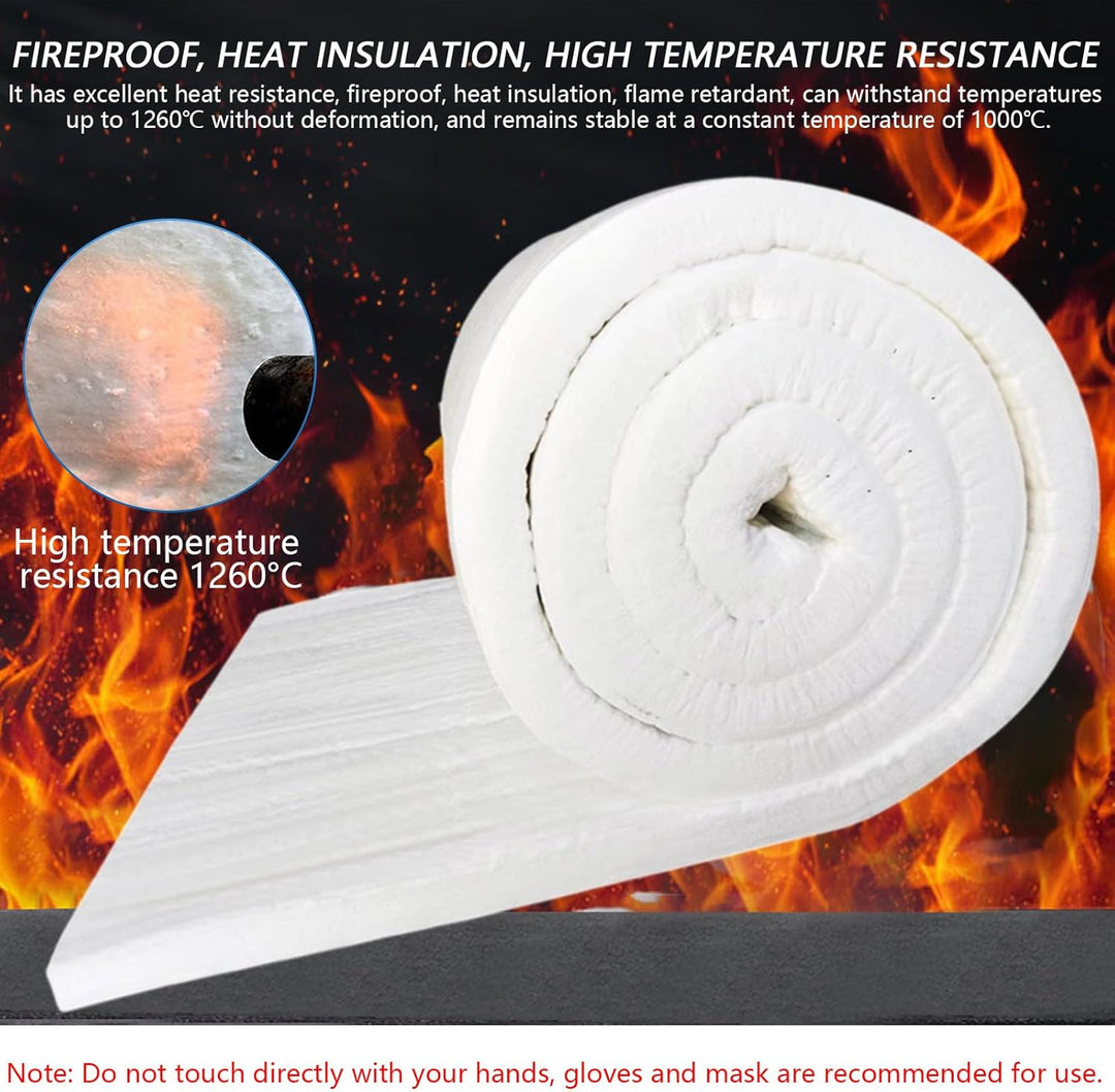 Keramikfaser-Isolierdecke 400x610x25mm (2 Stück) - Feuerfeste Hitzeschutzmatte für Öfen, Pelletöfen,