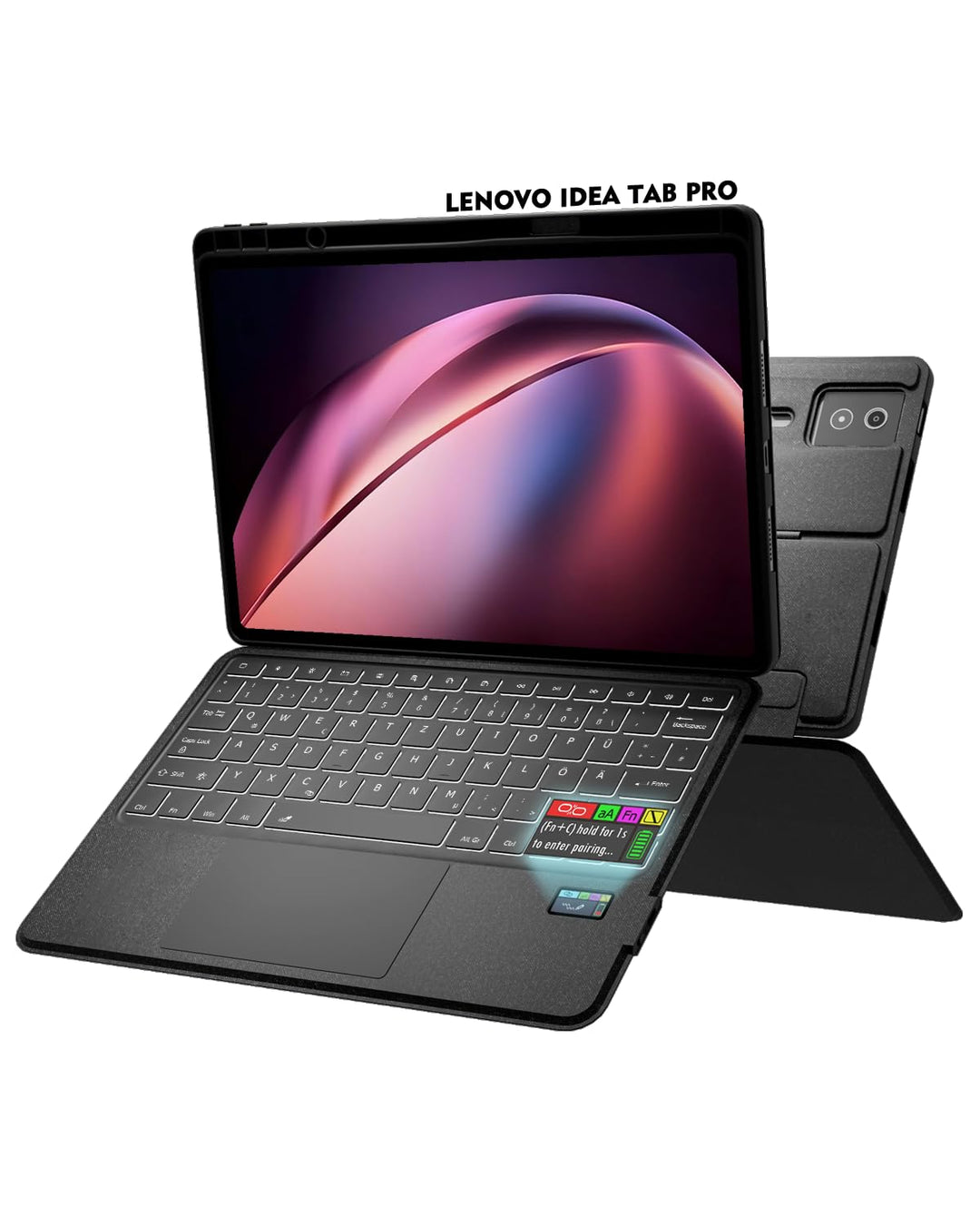 Doohoeek Bluetooth Tastatur Hülle mit LCD-Display für Lenovo Idea Tab Pro 2025 12,7 Zoll, Bluetooth