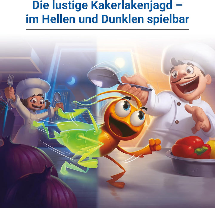Ravensburger 24762 Kakerlakak Glow in the Dark - Aktionsspiel mit elektronischer Kakerlake für Gross