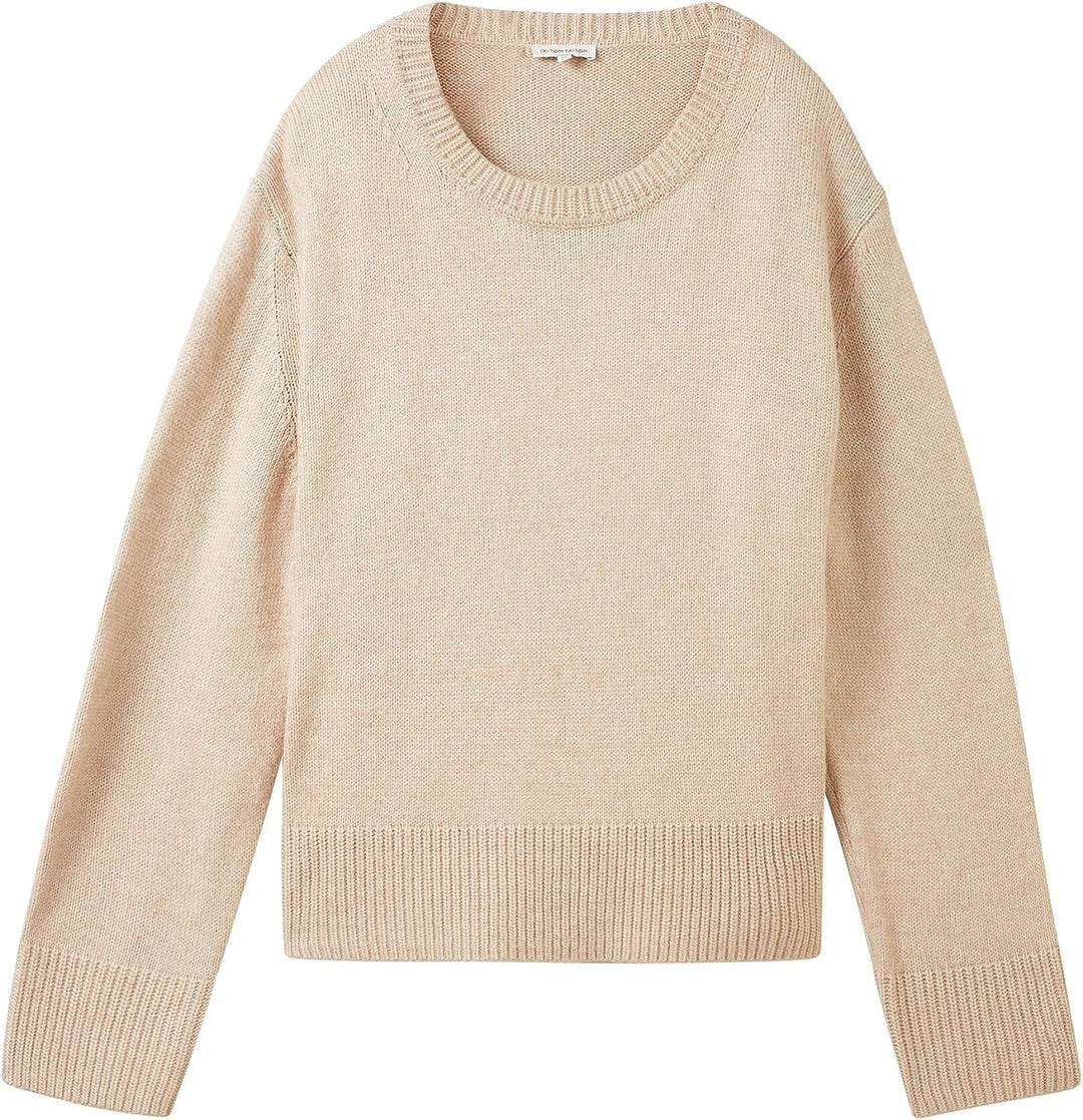 TOM TAILOR Damen Pullover XL 33962 - Doeskin Melange, XL 33962 - Doeskin Melange