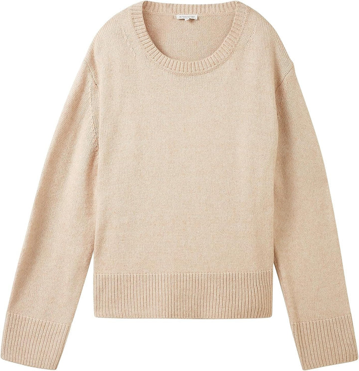 TOM TAILOR Damen Pullover XL 33962 - Doeskin Melange, XL 33962 - Doeskin Melange