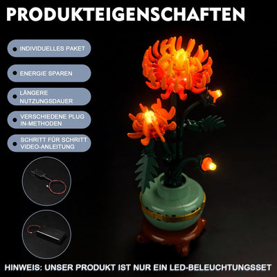 Licht-Kit für Lego Chrysanthemum (Kein Lego), Dekorationsbeleuchtungsset für Lego 10368 Icons Chrysa